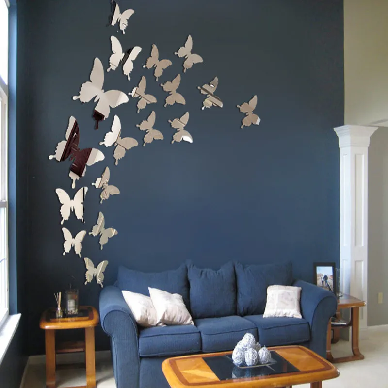 зеркало карманное для макияжа косметическое12 шт. съемные Зеркальные Стикеры в