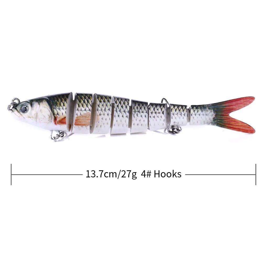 

13.7cm 27g Sinking Wobblers 8 Segments Fishing Lures Multi Hard Bait Fishing Tackle For Bass Isca Crankbait Fishing Pesca