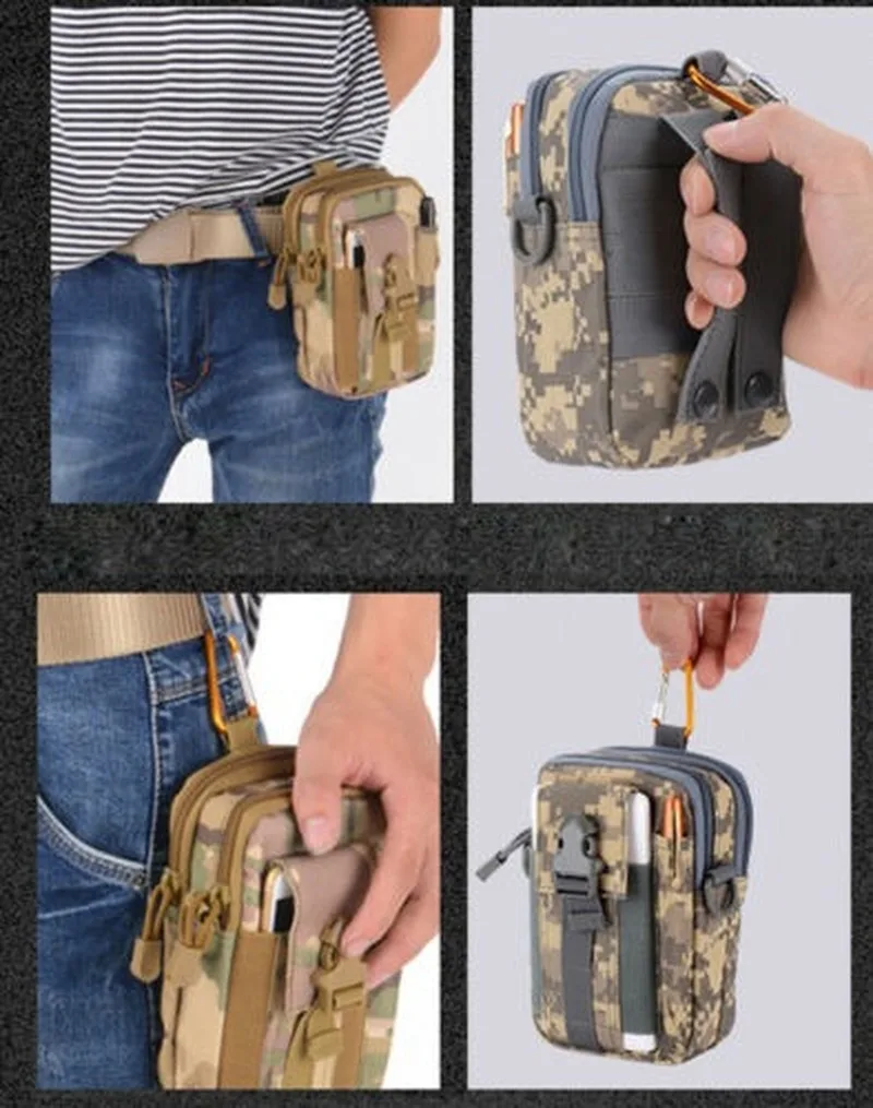 

Tactical Molle Pouch Belt Waist Pack Bag Travel Military Waist Fanny Pack Phone Pocket Money Pouch 2021 New