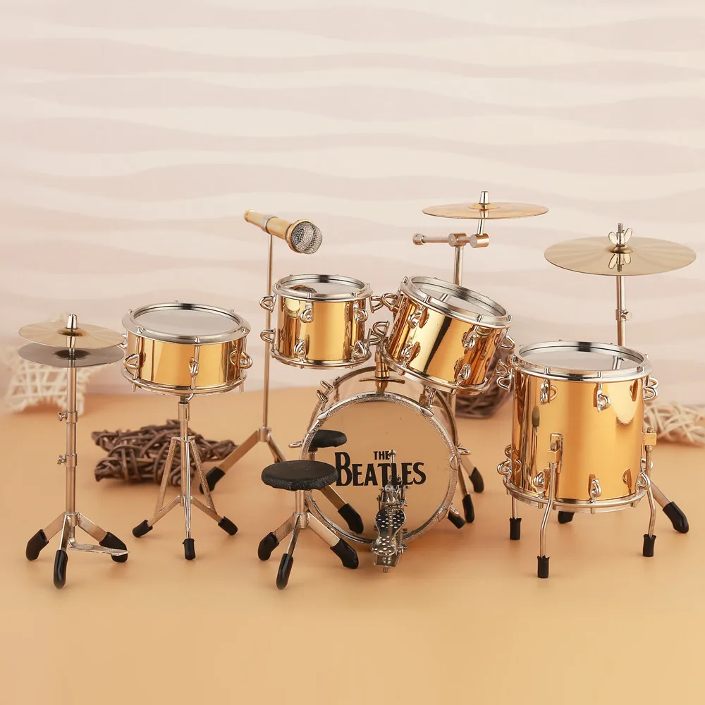 Миниатюрный ударная установка мини музыкальный инструмент модель Медь экшн