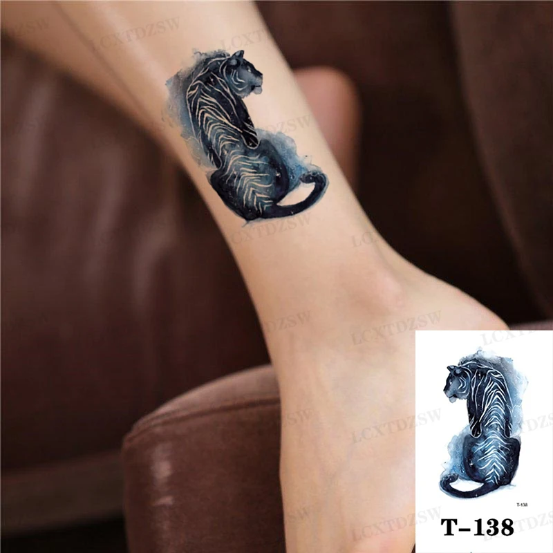 Snake Sticker Blue Red Temporary Waterproof Tiger Fake Tattoo Women's Small Size Man Body Girl Arm Waist Sexy Snake Tattoo