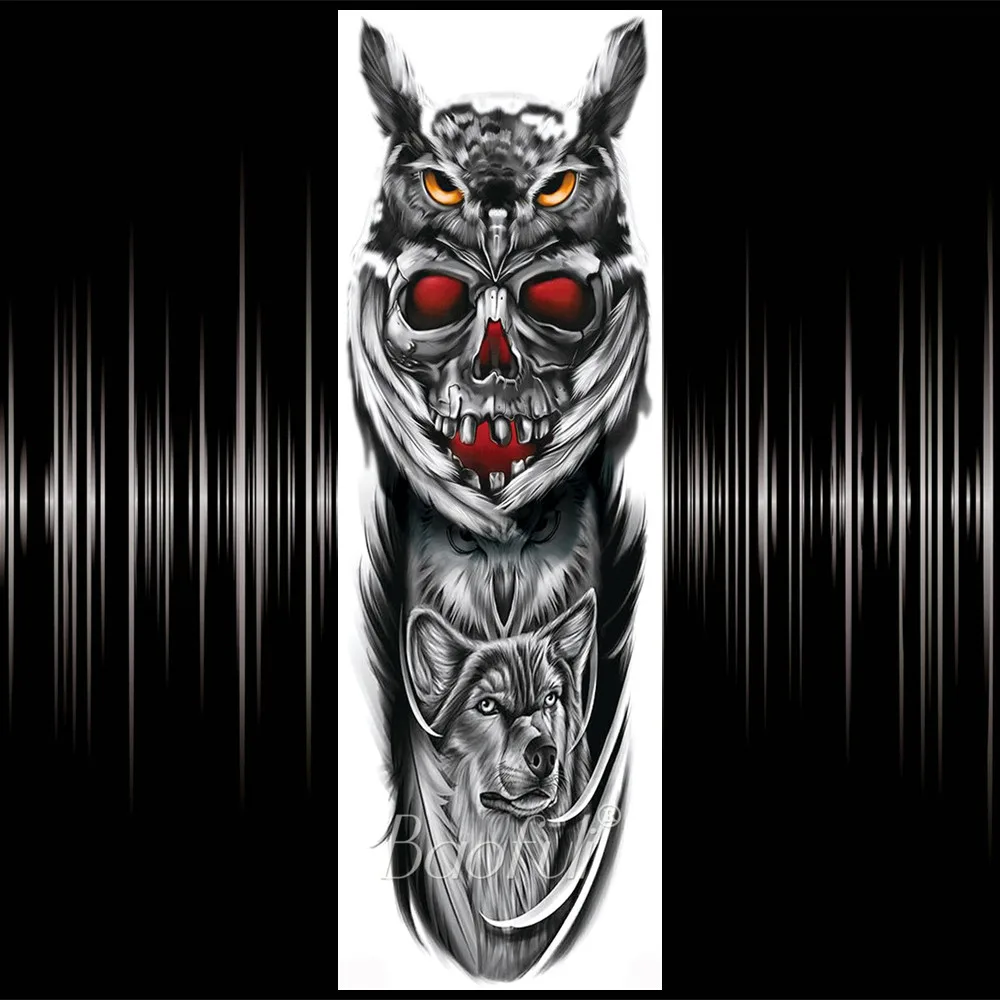 Временные татуировки для мужчин и женщин наклейки на все тело с рисунком совы