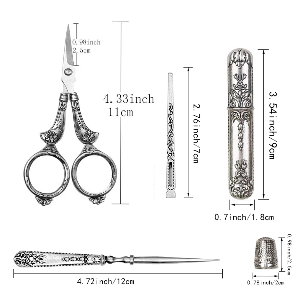 5 шт./компл. женский Винтажный серебряный швейный инструмент шило наперсток