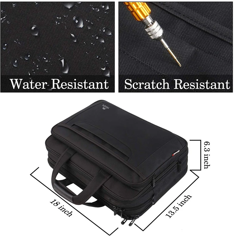 Matein 17 дюймов Расширяемый портфель для мужчин водонепроницаемый полиэфирный портфель для ноутбука для мужчин Бизнес Офисные Сумки дорожные сумки
