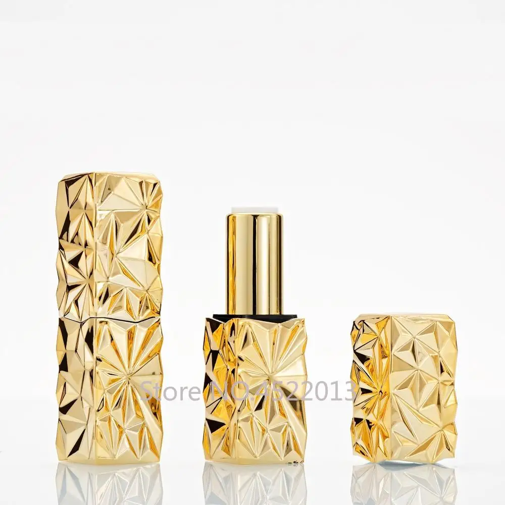 

10/30/50pcs Irregular Red Gold Silver Square Empty Refillable Lipstick Tube 12.1mm Lipstick Shell Packaging Cosmetics Container