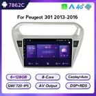 Автомобильный мультимедийный плеер 9 дюймов для Peugeot 301, Citroen Elysee 2013-2016, Android 11, Авторадио, GPS-навигация, DVR, камера, стерео, IPS, RDS