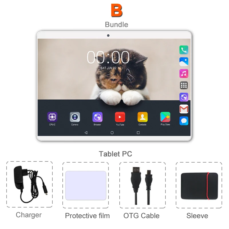 Комплект 2 CiGe 10,1 дюймов планшетный ПК Android 8,0 SIM WiFi компьютер tab Pc планшет Восьмиядерный 64 ГБ Мини компьютер ПК 7 8 9 10 планшеты - Комплект: Комплект 2