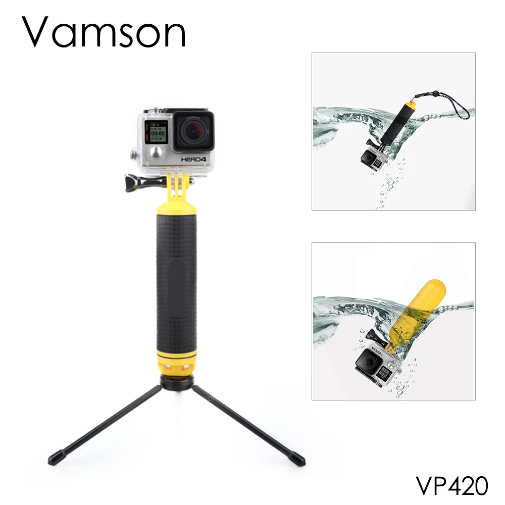 Vamson для go pro Hero7 6 5 черный водонепроницаемый плавающий ручной захват водных видов