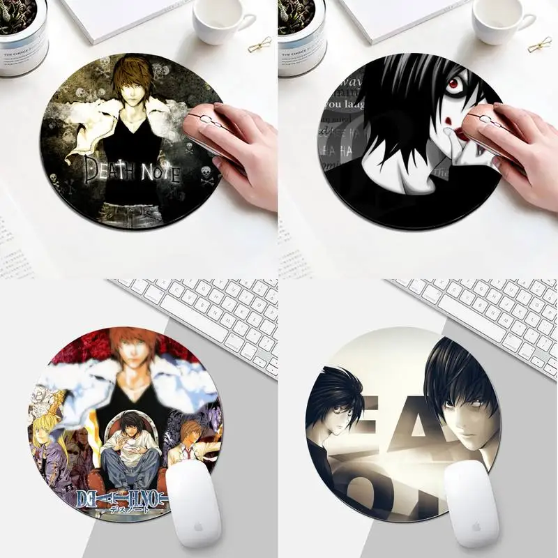 

Anime Death Note Laptop Computer Mousepad Round Desk Gamer Gaming Mat For PC Laptop Round Mouse Pad
