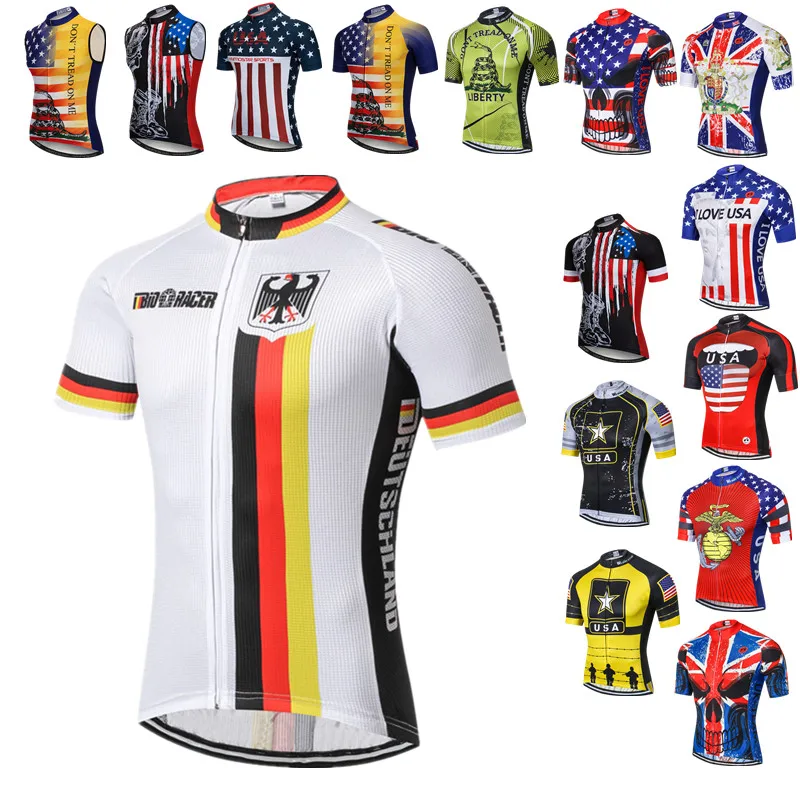 Germany Team Cycling Jersey Men's Summer Cycling Clothing Breathable Bike mtb Jersey Quick Dry Bicycle Shirt Maillot Ciclismo
