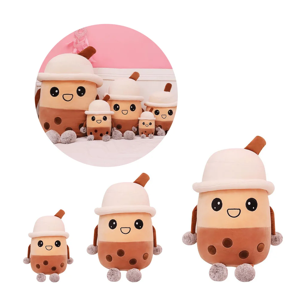 

1pc Cartoon Bubble Tea Cup Pillow Dessert Drink Pearl Toy Soft Pet Pillow Funny Sweet Gift