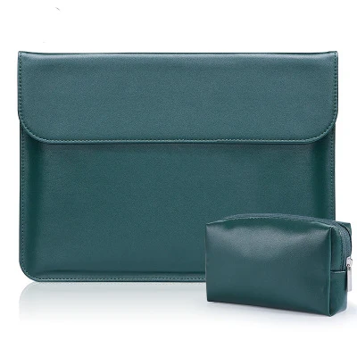 Dark green sets Как коврик для мыши из искусственной кожи Женский Мужской рукав сумка для ноутбука для Macbook Air 13 чехол 11 12 Pro 15 Touch Bar Тонкий чехол - Цвет: Dark green sets