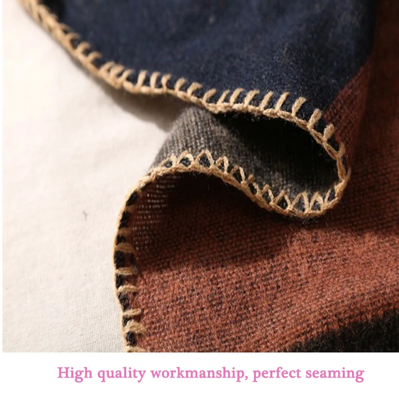 Сплошной цвет кашемир роскошный черный шарф для женщин зима супер теплый мягкий