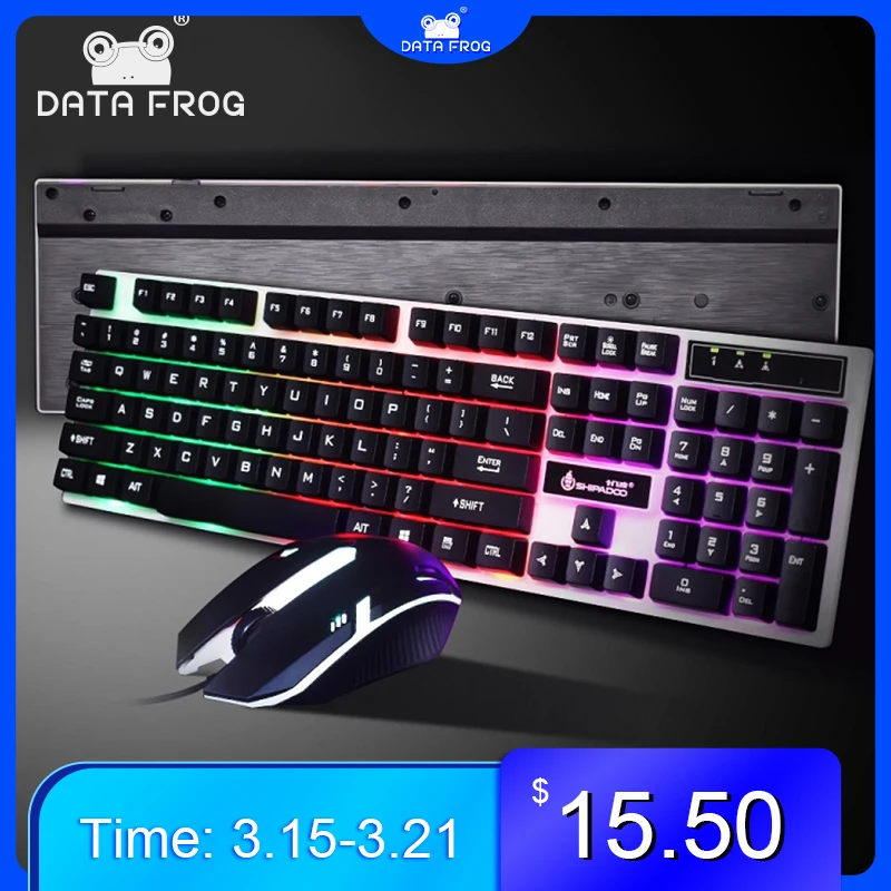 Механическая игровая usb клавиатура DATA FROG с 104 клавишами проводная мышь для ПК