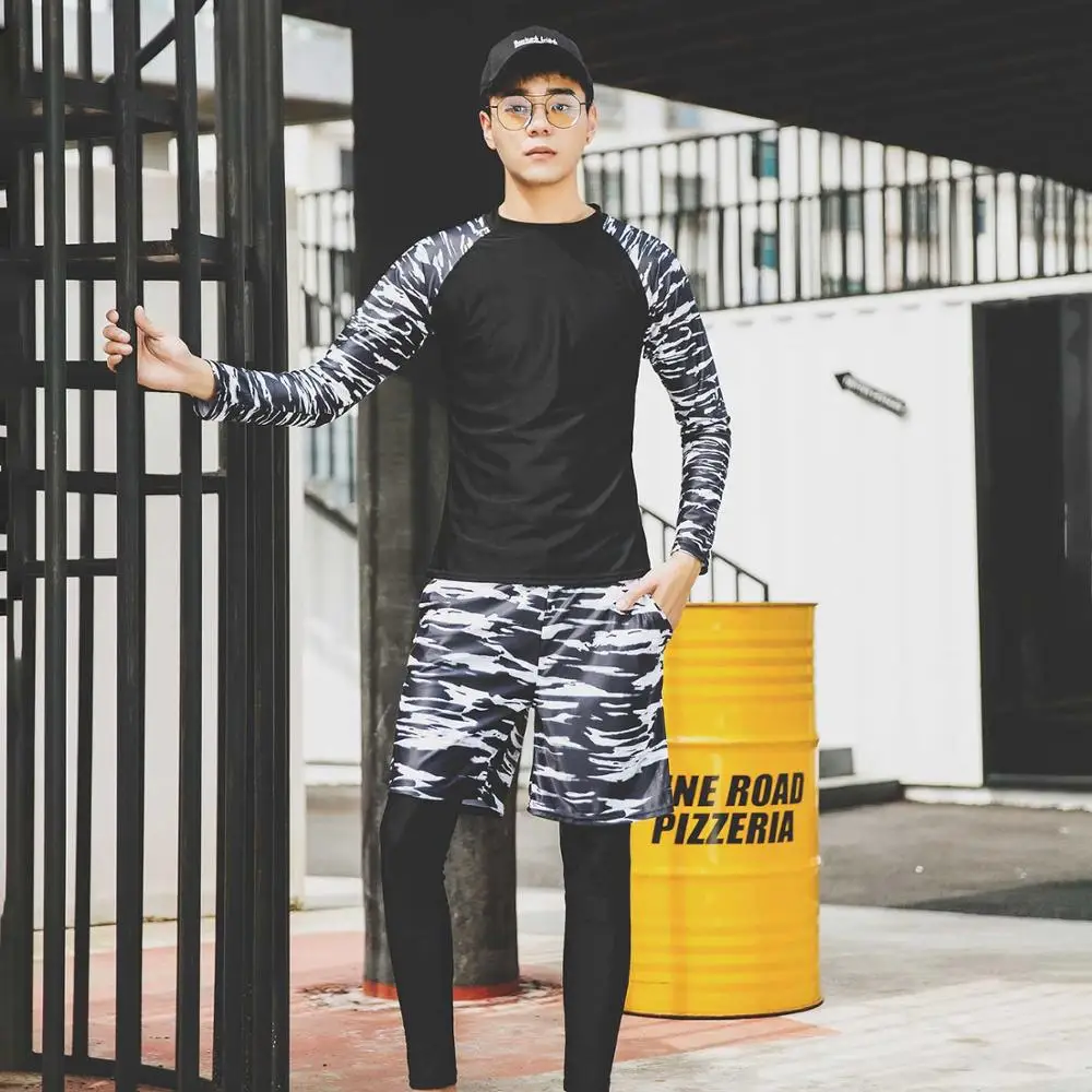 Мужской костюм для плавания с длинными рукавами Быстросохнущий купальный из