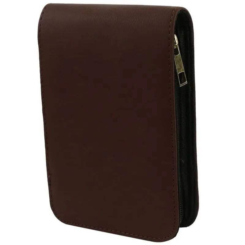 Fountain Pen Roller Brown Leather Binder Case Holder Stationery for 12 Pens |