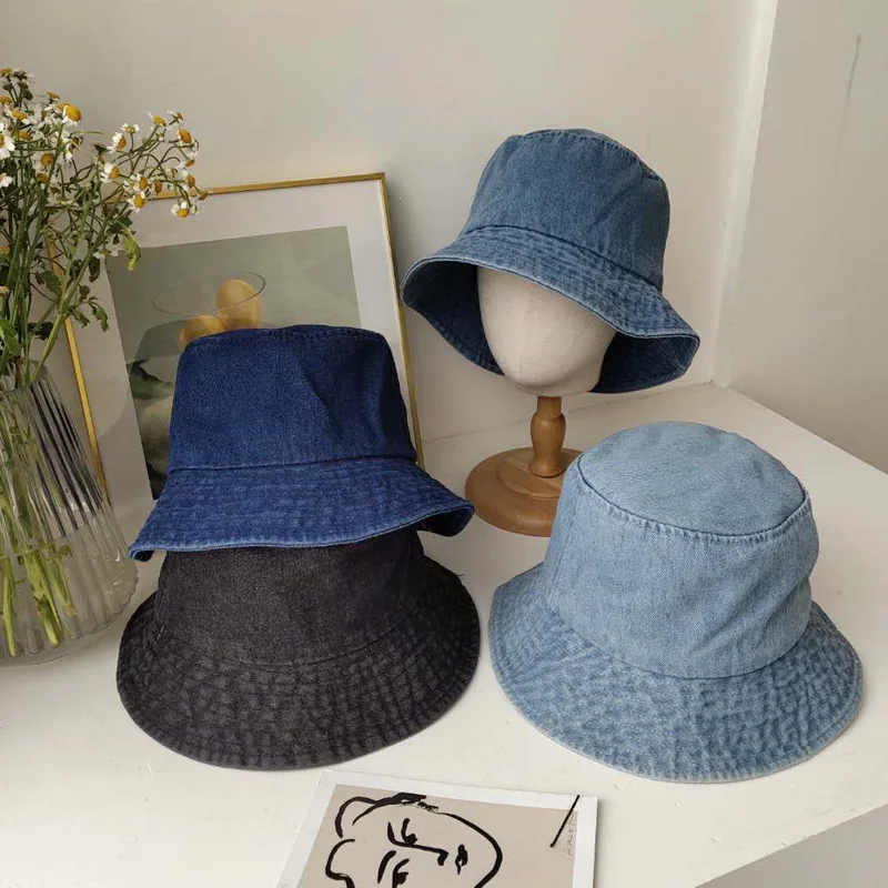 

Casual Retro Jean Fisherman Hat Women's Korean-Style All-Match Sun Hat Women's Sun Hat Women's Summer Hat