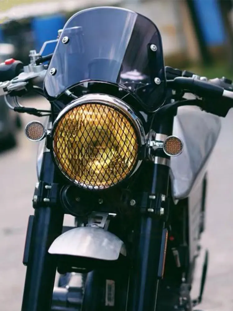 Evrensel motosiklet 5-7 inç far Fairing cam kompakt spor rüzgar deflektör vizör için uyar Harley YAMAHA Suzuki