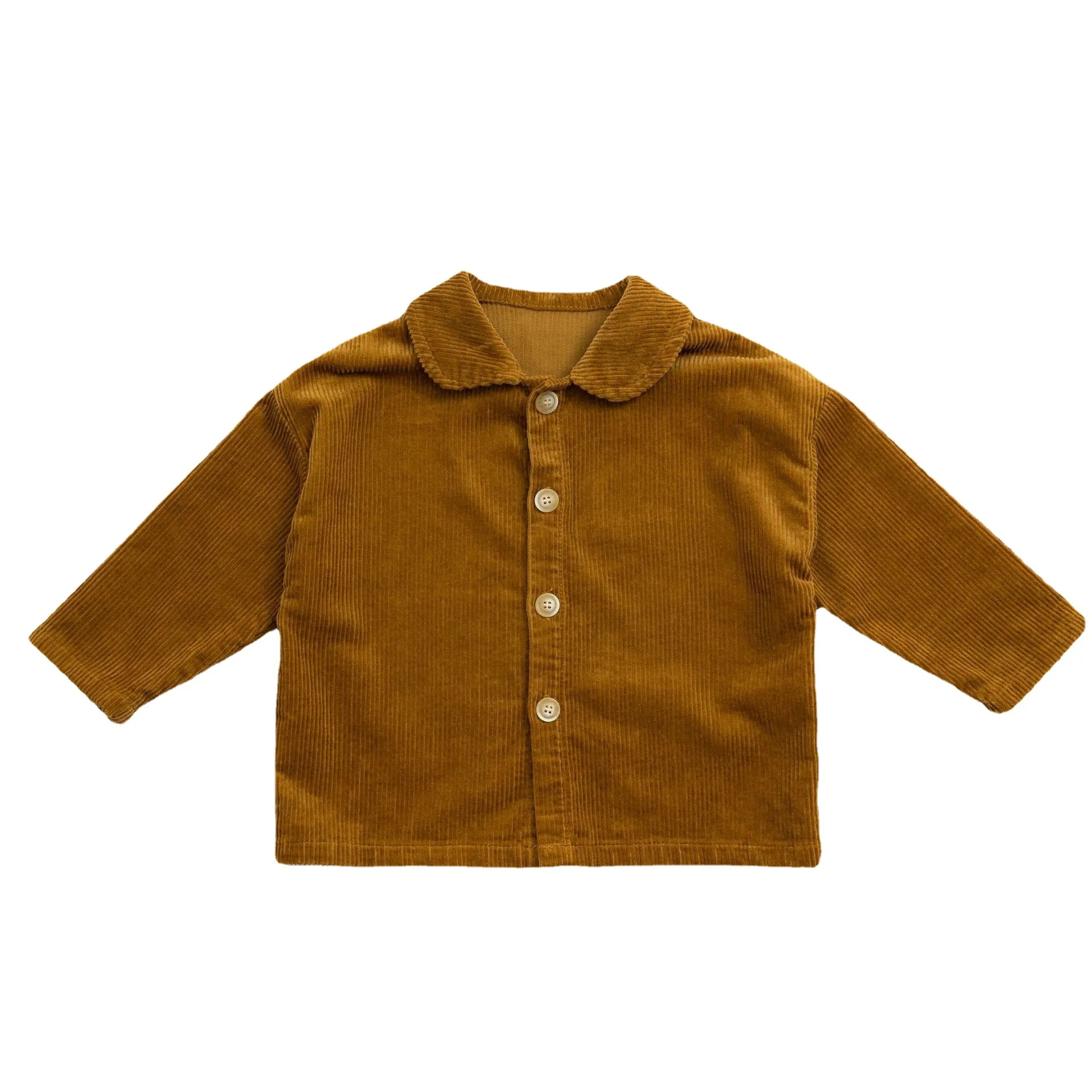 

Children's Lantern Sleeve Coat 2021 Autumn New Boys and Girls Cute Turn-down Collar Solid Color Korean Casual Cardigan Coat Top
