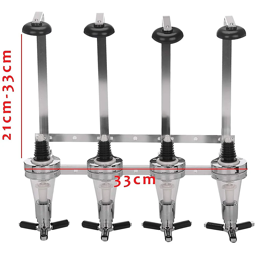 

4 Bottles Buffet Pourer Beverage Liquor Dispenser Holder Alcohol Drink Shot Wall Mounted Wine Pourers Divider Father's Day Gift
