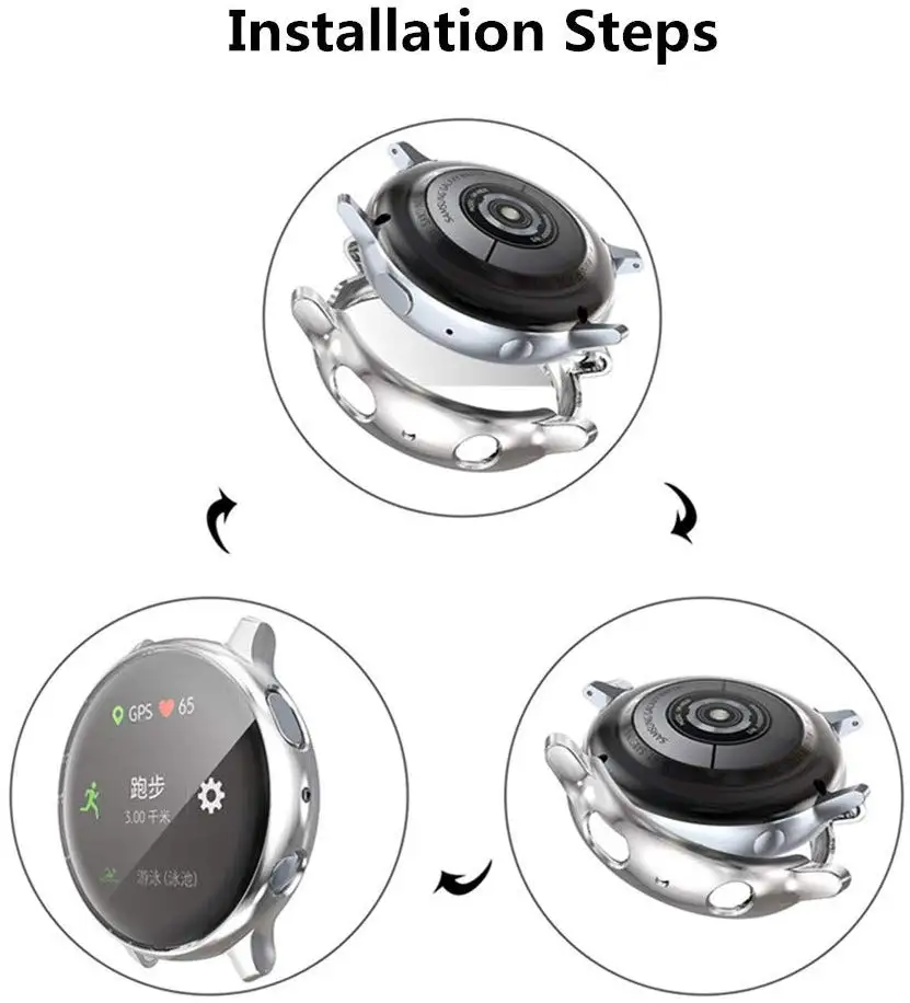 Чехол для Samsung galaxy watch active 2 1 силиконовый чехол бампер с полным покрытием защита