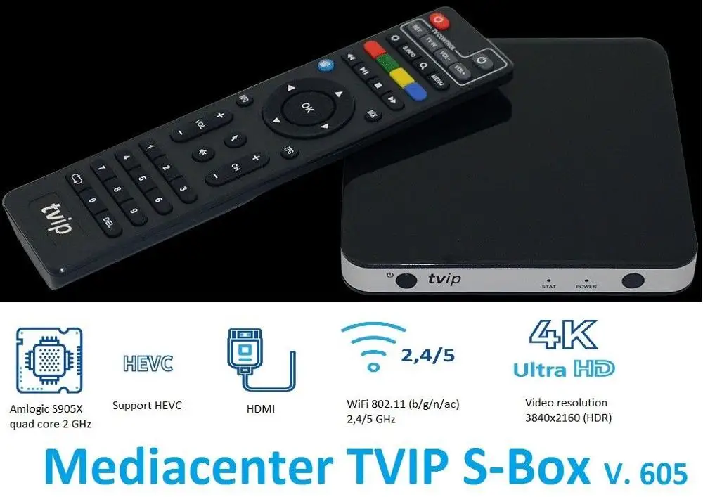 Preise 5PCS Tvip 605 TV Box Linux & Android IPTV Box H.265 3840x2160 Quad Core 2,4G 5G Dual WiFi TVIP605 Set Top Box 1080P Media Player