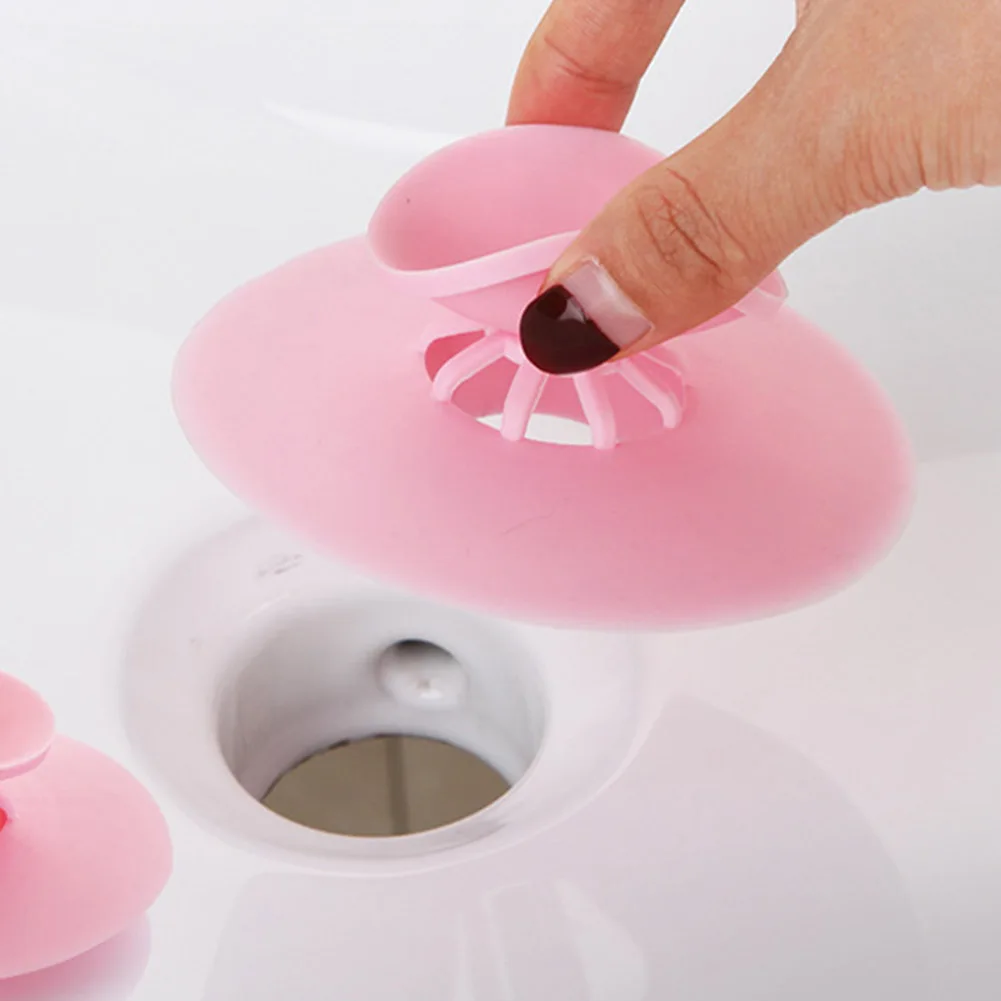 

Kitchen Bathroom Floor Drain Plug Hair Catcher Cover 6Pcs Press Type Silicone Sink Bathtub for Tub Press Drain Household
