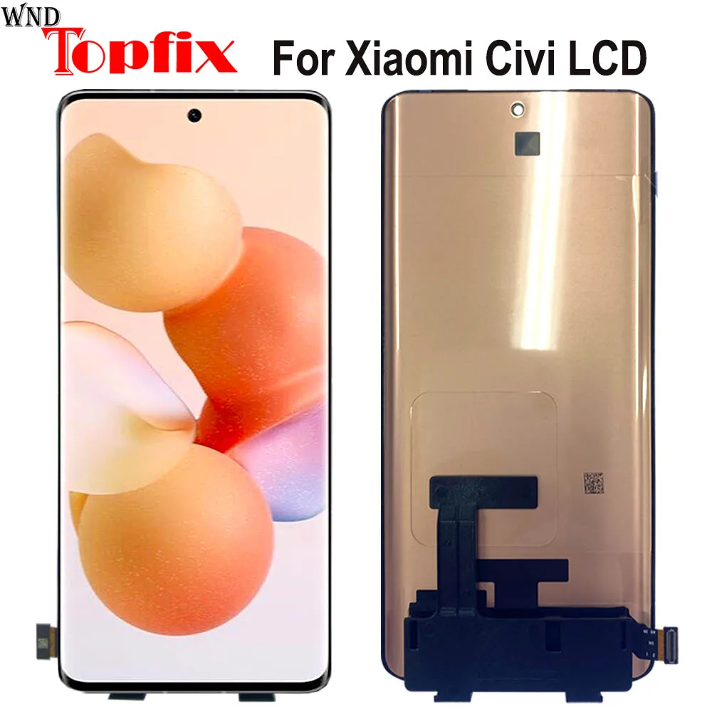 Pantalla LCD OLED de 6,55 pulgadas para Xiaomi Civi, montaje de digitalizador con Panel t&aacute;ctil, piezas de repuesto-0
