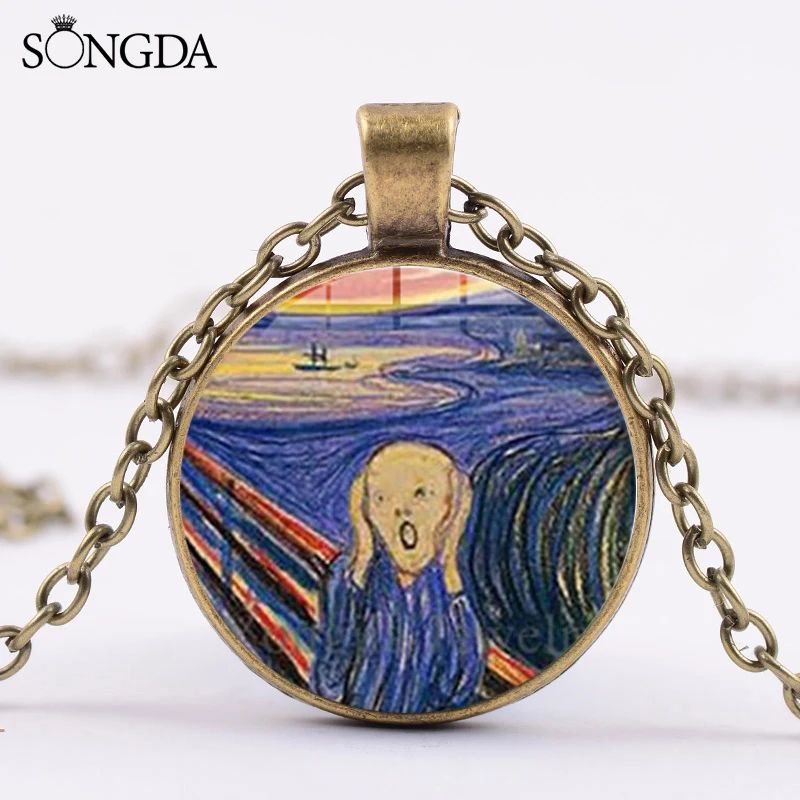 Edvard Munch крик абстрактная живопись маслом ожерелье с картиной (изображением)