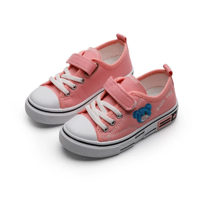 

2021 Autumn Kids Boy Girl Shoes Casuals Hook&Loop Solid Shallow Fashion Neutral Flat Heels Canvas Non-slip Breathable