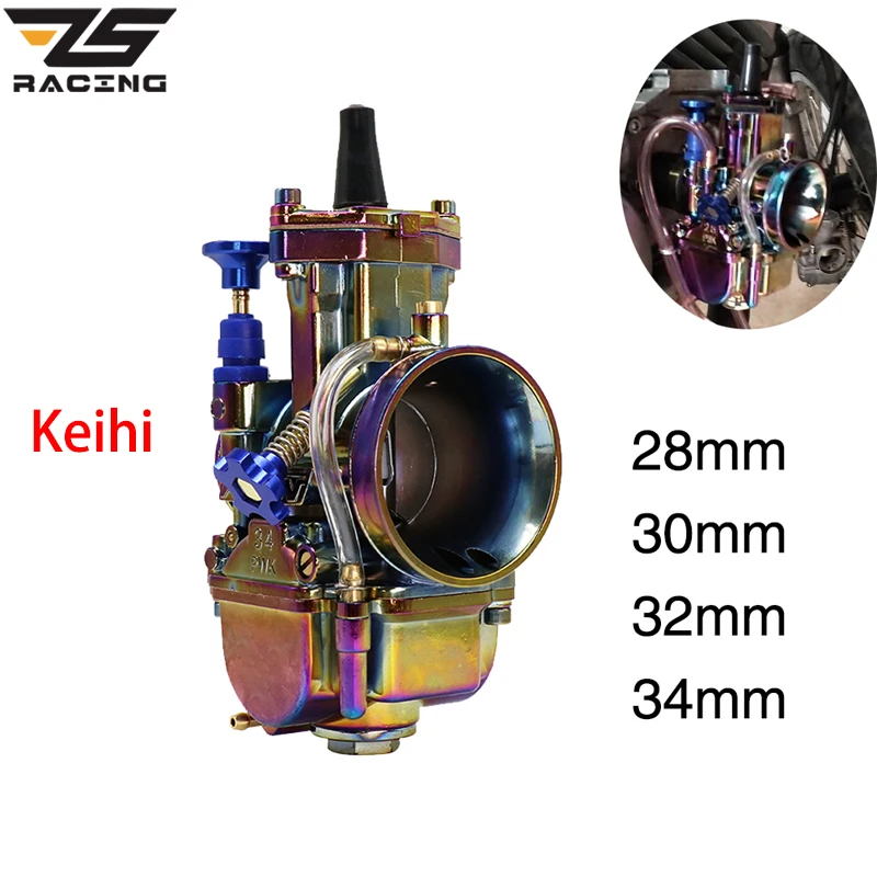 ZS Racing универсальный карбюратор для мотоциклов 28 мм 30 32 34 Keihin PWK 4T двигателя