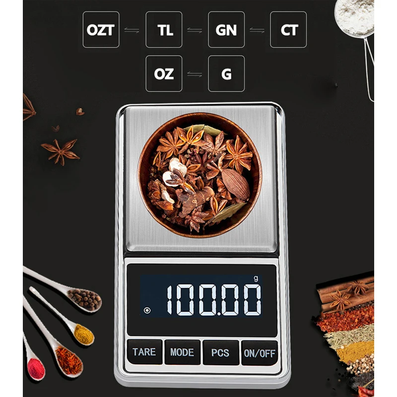 

100g/500g X 0,01g/0,1 г ювелирные карманные весы высокой точности золото Ювелирные изделия с алмазами вес балансовая цифровая шкала электронные вес...