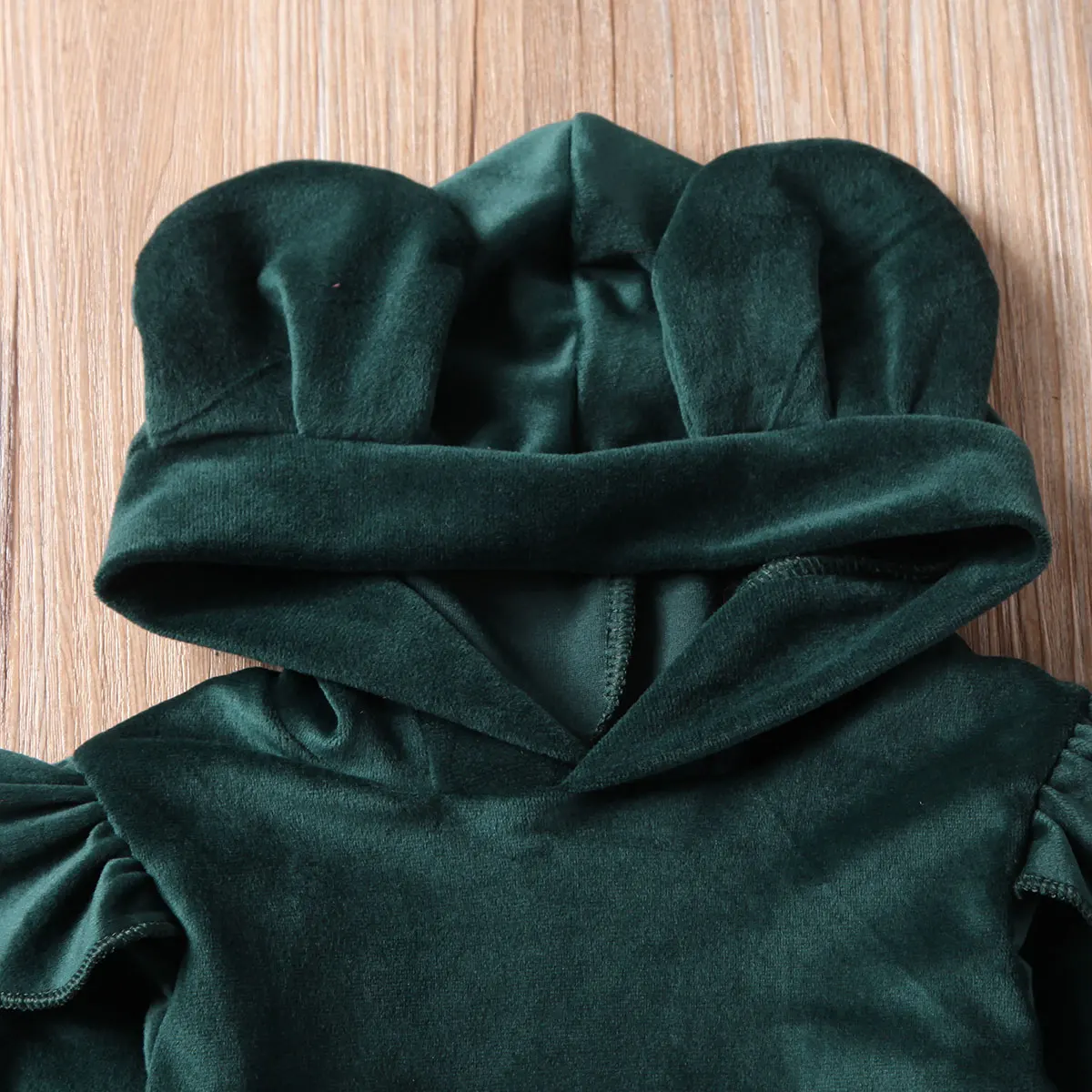 Спортивный костюм для девочек 2-6 лет однотонный топ с капюшоном и длинными