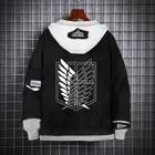 Коллекция 2021 года, джинсы из аниме атака на Титанов, Эрен костюма легиона, джинсовая куртка, черная Осенняя забавная верхняя одежда с капюшоном