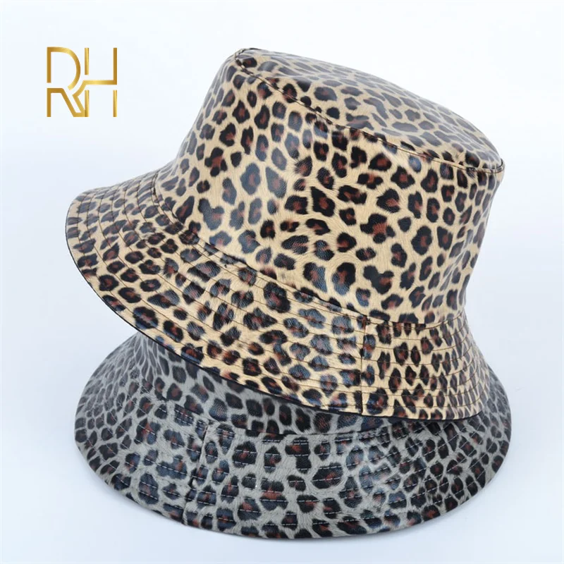 Женская леопардовая шляпа из искусственной кожи складной солнцезащитный