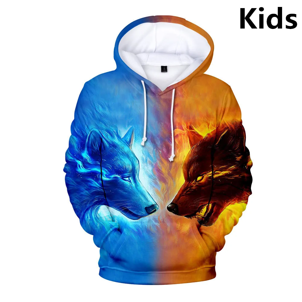

Hot Kid's Hoodie Wolf Sweatshirt Mens Boys Hoodies Brand Designer Children Clothes Autumn Winter High Quality Sweatshirt