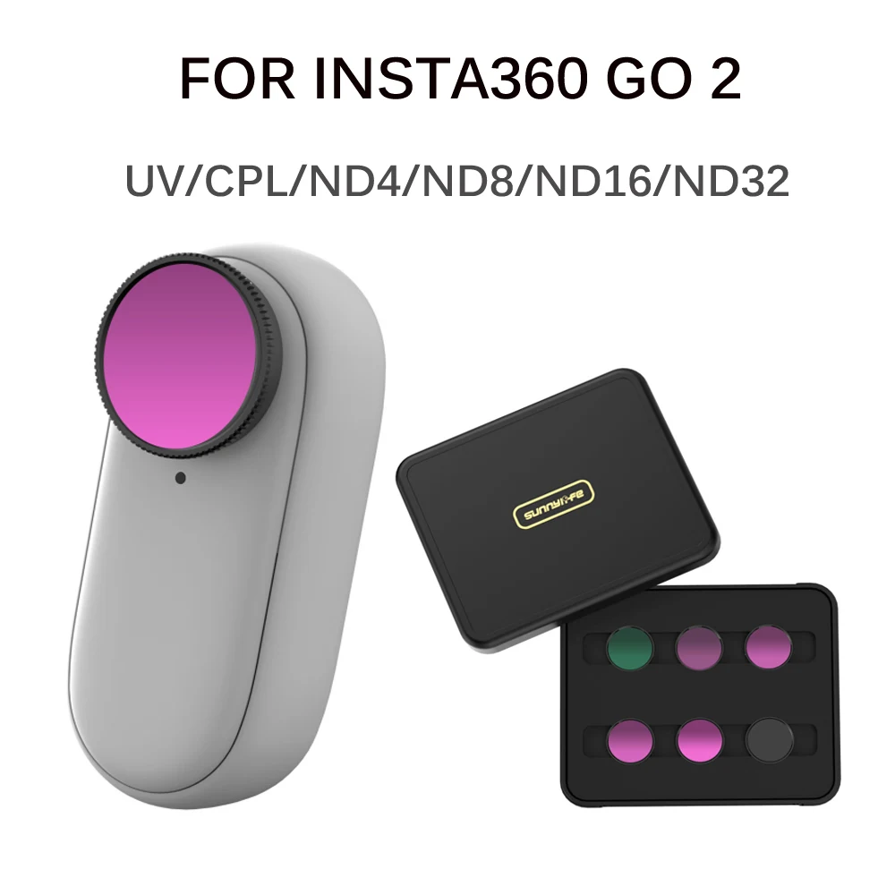 Комплект фильтров для объектива Insta360 GO 2 UV/CPL/ND8 32 аксессуары мини Экшн-камеры