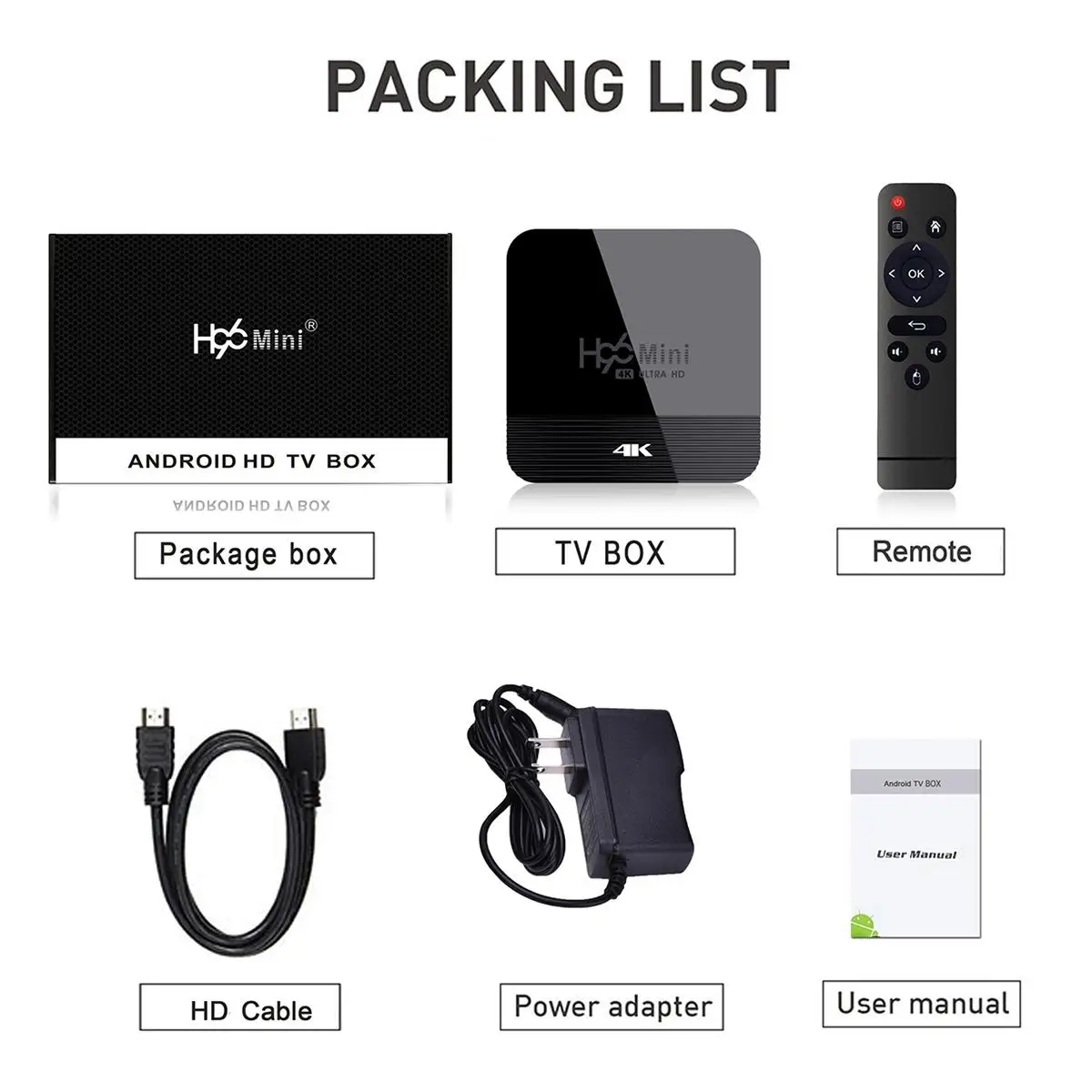 

4K Quad Core H96 Mini H8 Smart TV Set Top Box bluetooth 2.4G Dual WIFI Remote Android 9.0 HD TV Receiver 8G 16G Video Player