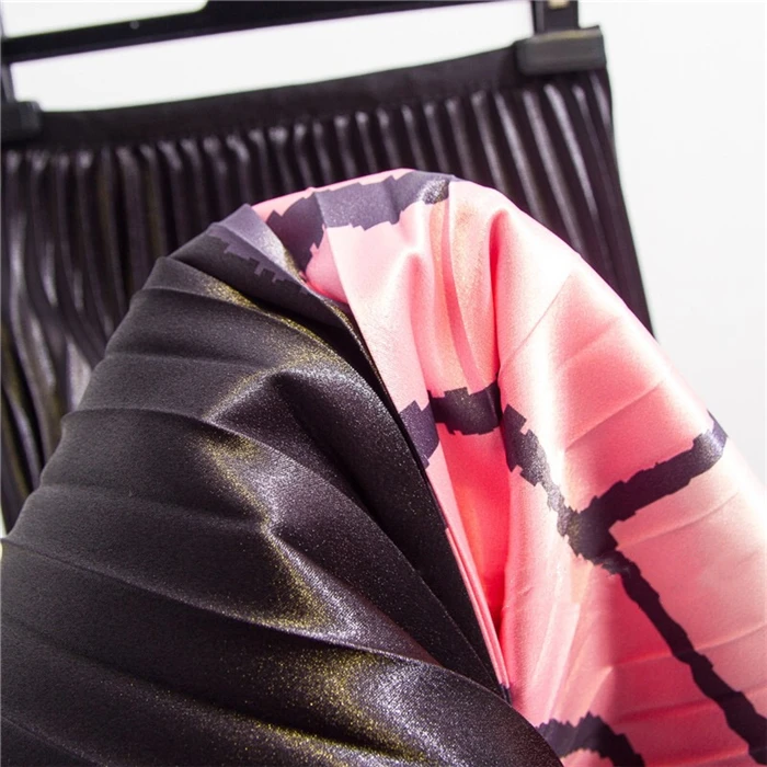 LAUZUOLA Spring Autumn Printed Cartoon Skirt Midi High Street Party Holidays High Elastic Quality Long Pleated Skirts Womens