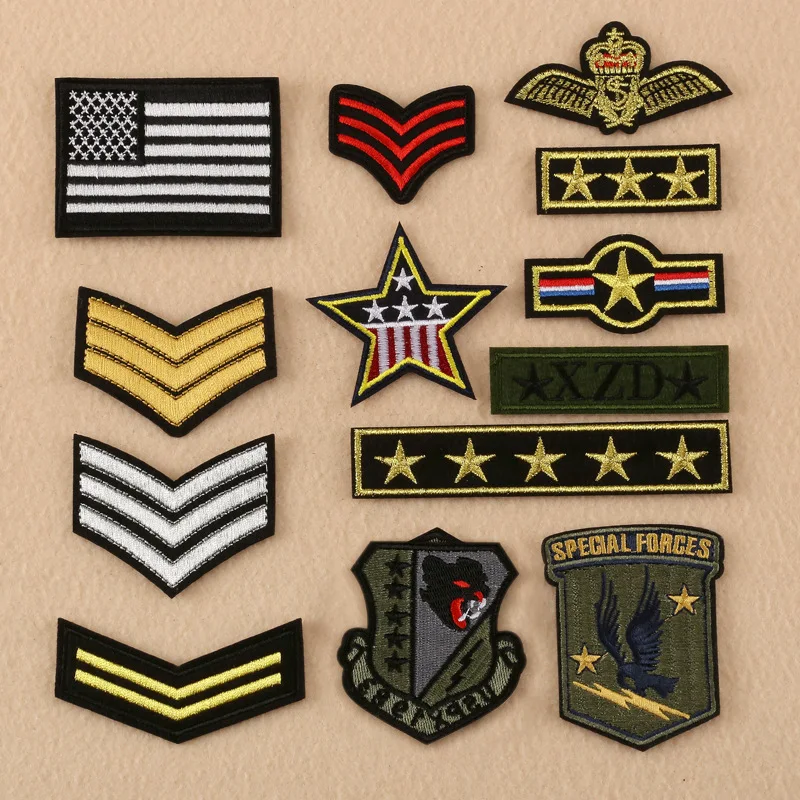 

2020 New Military Patch Embroidered Badge Ironing Small Cloth Stickers Iron on Patches for Clothes Hot Sale Custom Wholesale