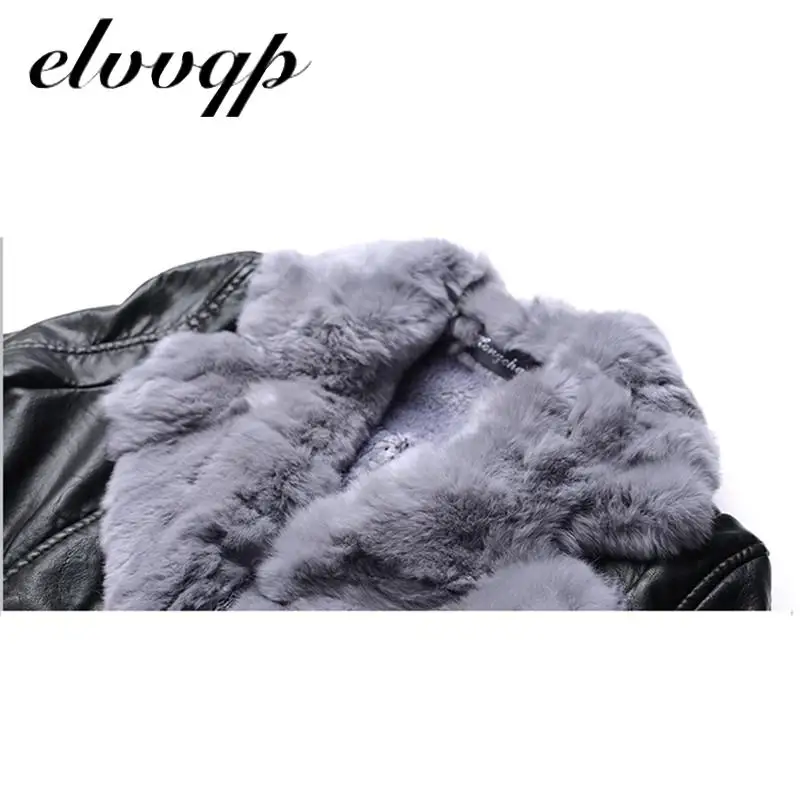 

2020 New Winter Women's Pu Leather Jacket Warm Fur Collar Long Office Leather Coat Black Khaki Outwear High Quality Lu1564