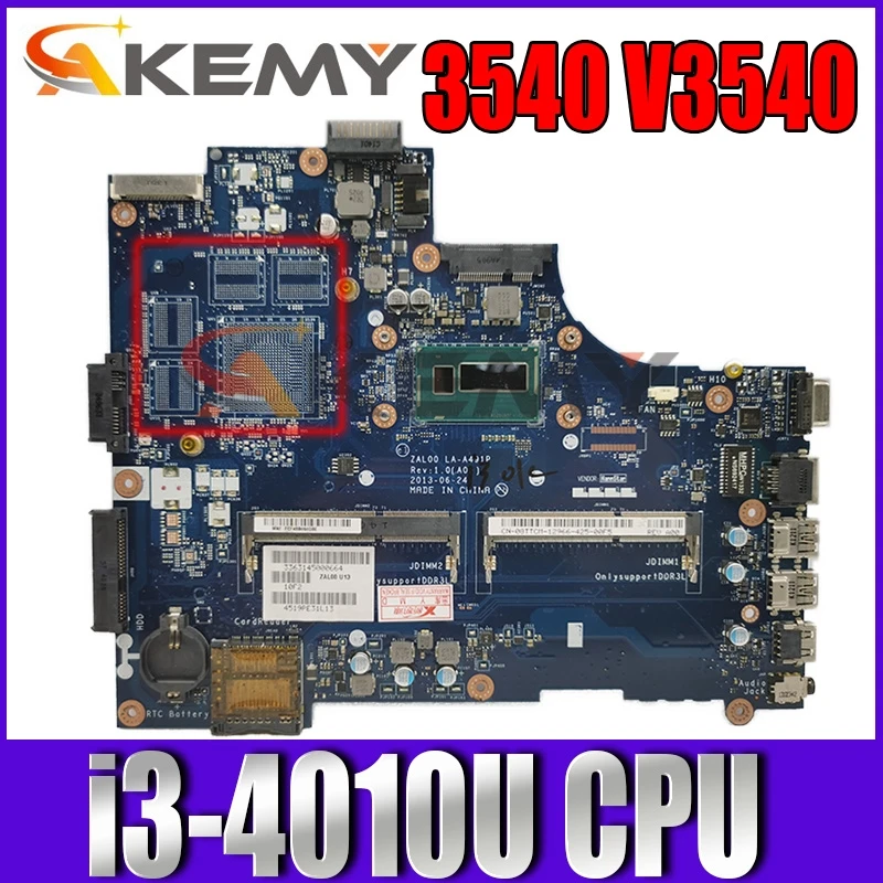 

Материнская плата для ноутбука dell 100% V3540 ZAL00 LA-A491P 08TTCM i3-4010U 3540 полностью протестирована