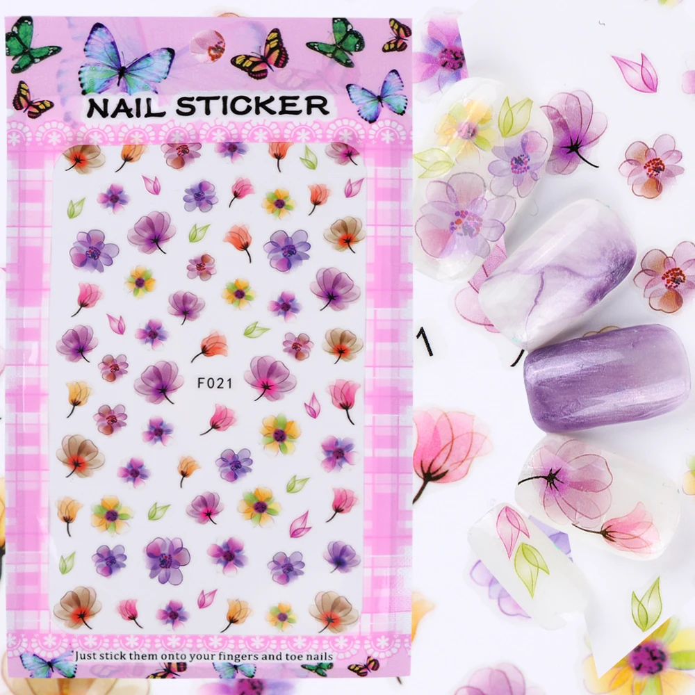 1 шт. 3D цветные наклейки на ногти сочные Сова растения картина с изображением