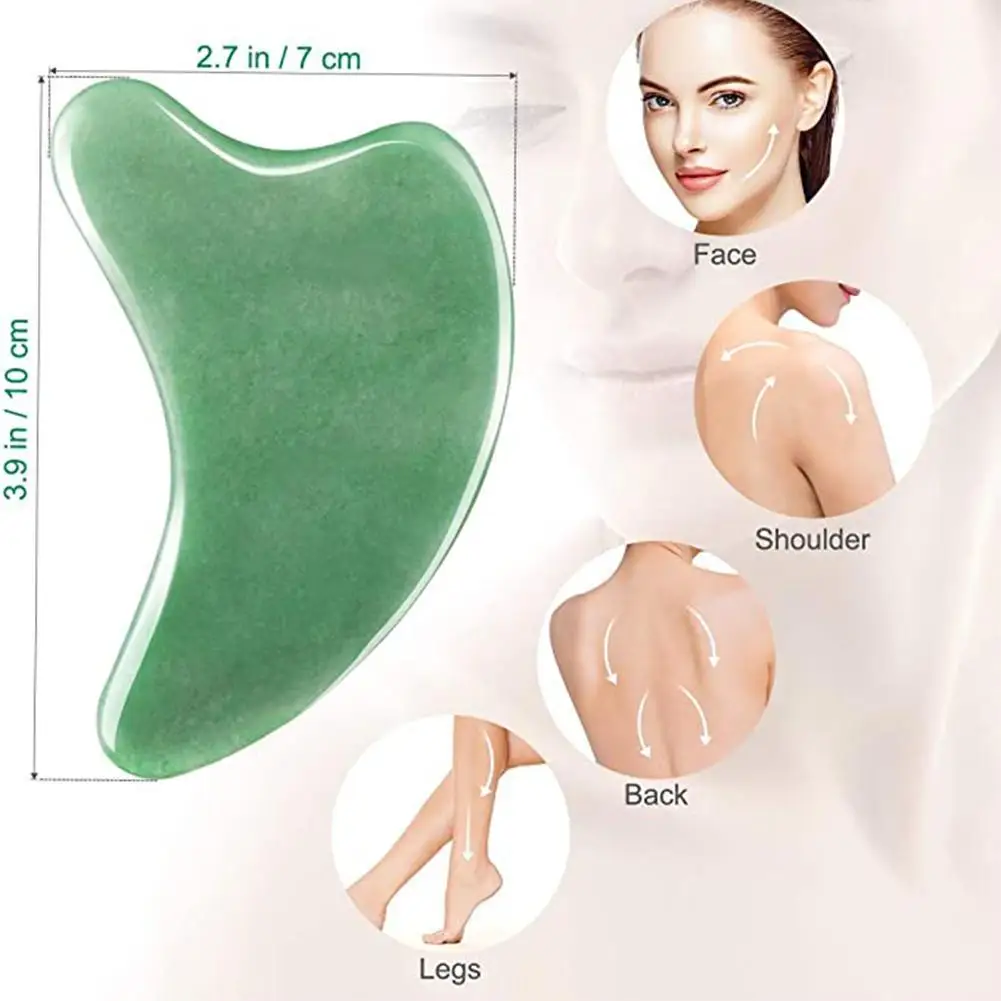 

Jade Guasha Massage Board Natural Quartz Scraping Boards Scrapers Face Meridian Scrapping Plate Beauty Care SPA Massager Tools