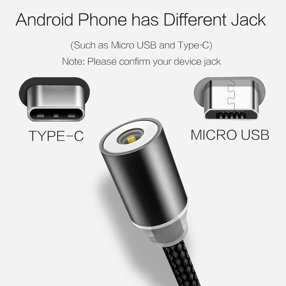 Магнитный usb-кабель STONEGO, кабель для быстрой зарядки USB type C, Магнитный зарядный кабель для передачи данных, Micro usb кабель мобильного телефона, usb-шнур