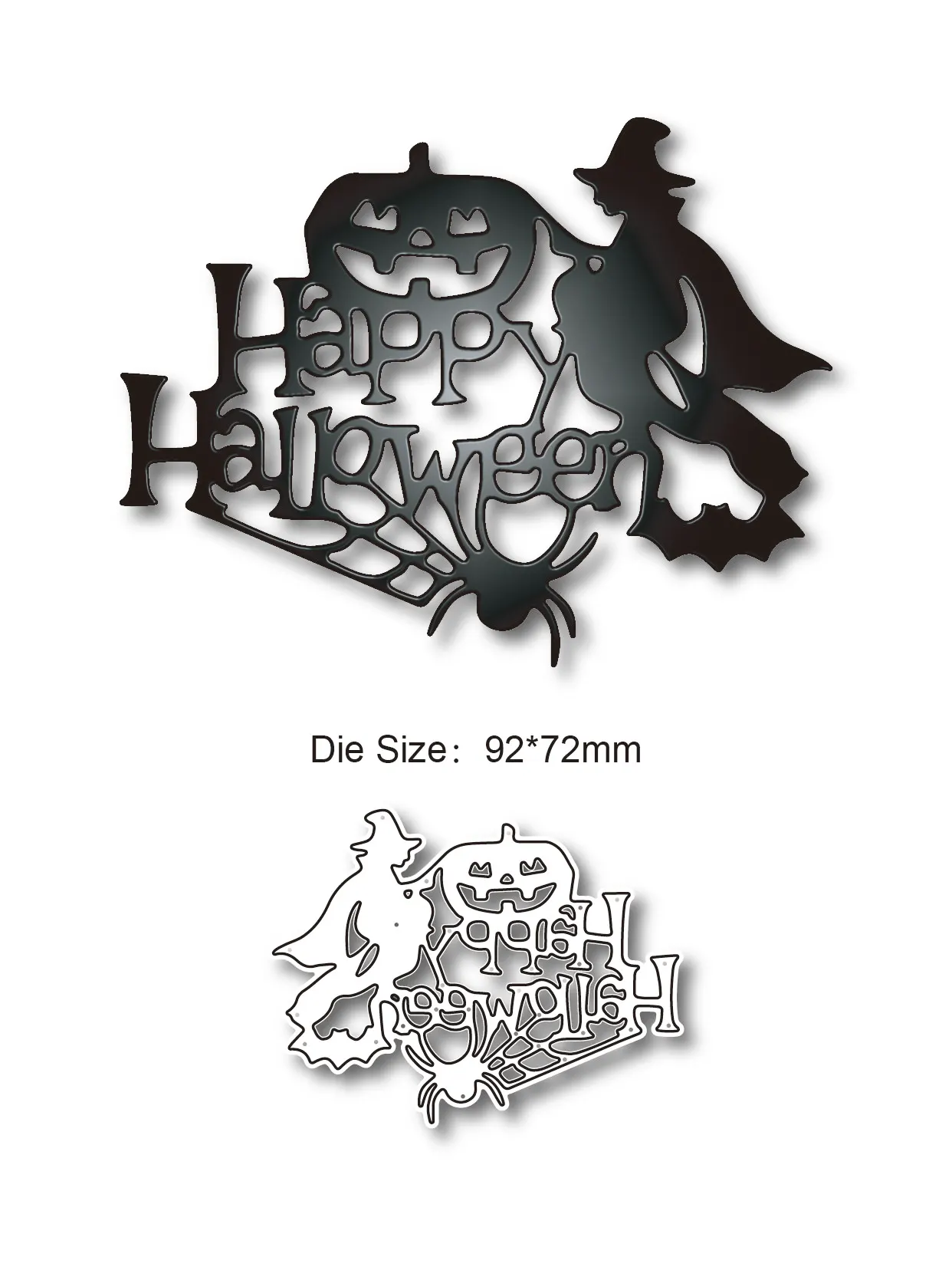 

New type Halloween scary pumpkin witch letter cutting die cutting mold metal for DIY scrapbook decoration craft embossing 2021