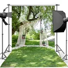 Зеленый парк белый занавес свадебный фон для фотосъемки день рождения художественный портретный фон для фотостудии