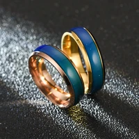 trendy stainless color changing mood feeling temperature smart ring jewelry valentines day anniversary gift for couple