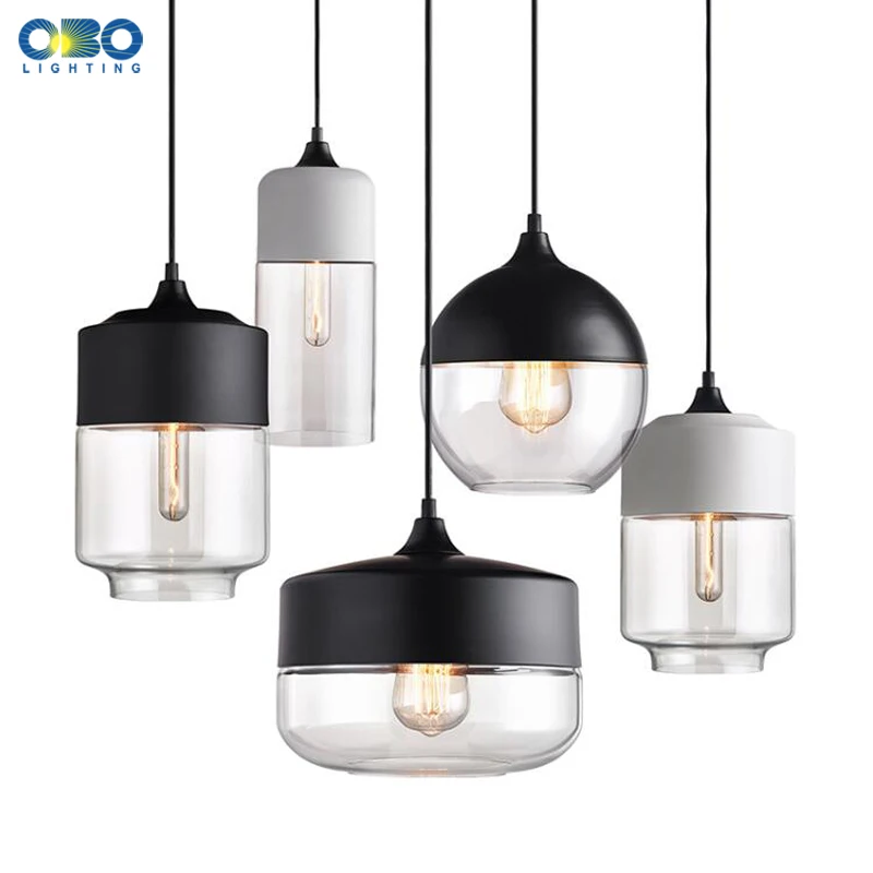 Винтажная Подвесная лампа стеклянный Железный Скандинавский современный Лофт
