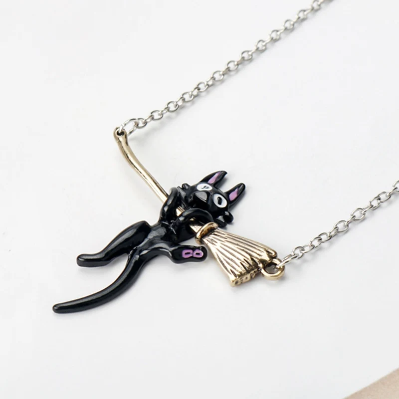 Служба доставки Kiki JiJi ожерелье Черный кот кулон с милым японским аниме косплей ювелирные изделия милые для женщин девушки аксессуары подарок